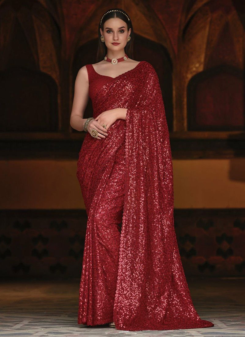 SENHORA EMERALD 34 Designer Fancy Party Wear Heavy Georgette Saree Collection